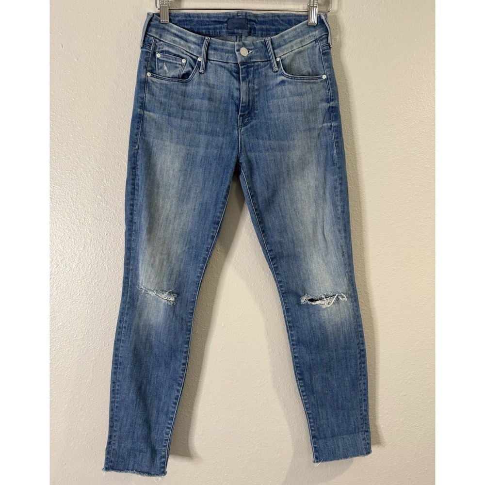 MOTHER Looker Ankle Fray After All These Years Distressed Skinny Jeans‎ Size 27